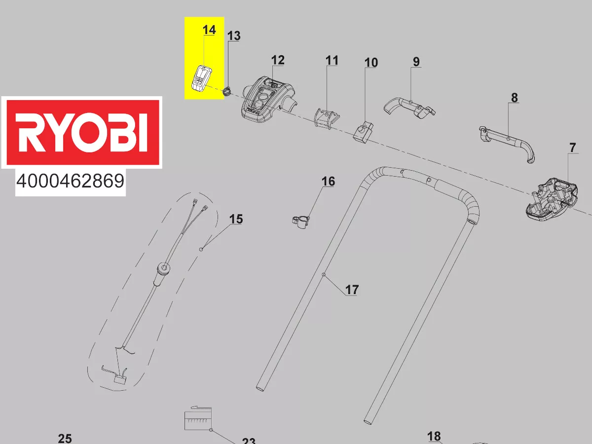 poussoir commande interrupteur réf. 5131037011 Ryobi